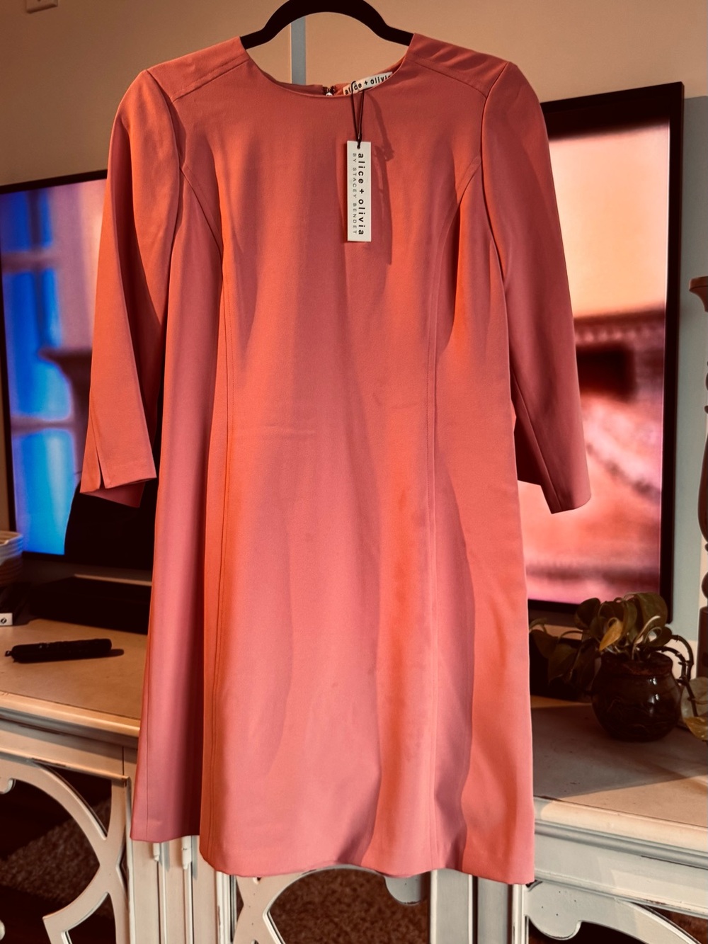 Alice + Olivia Coral Mini Sheath Dress